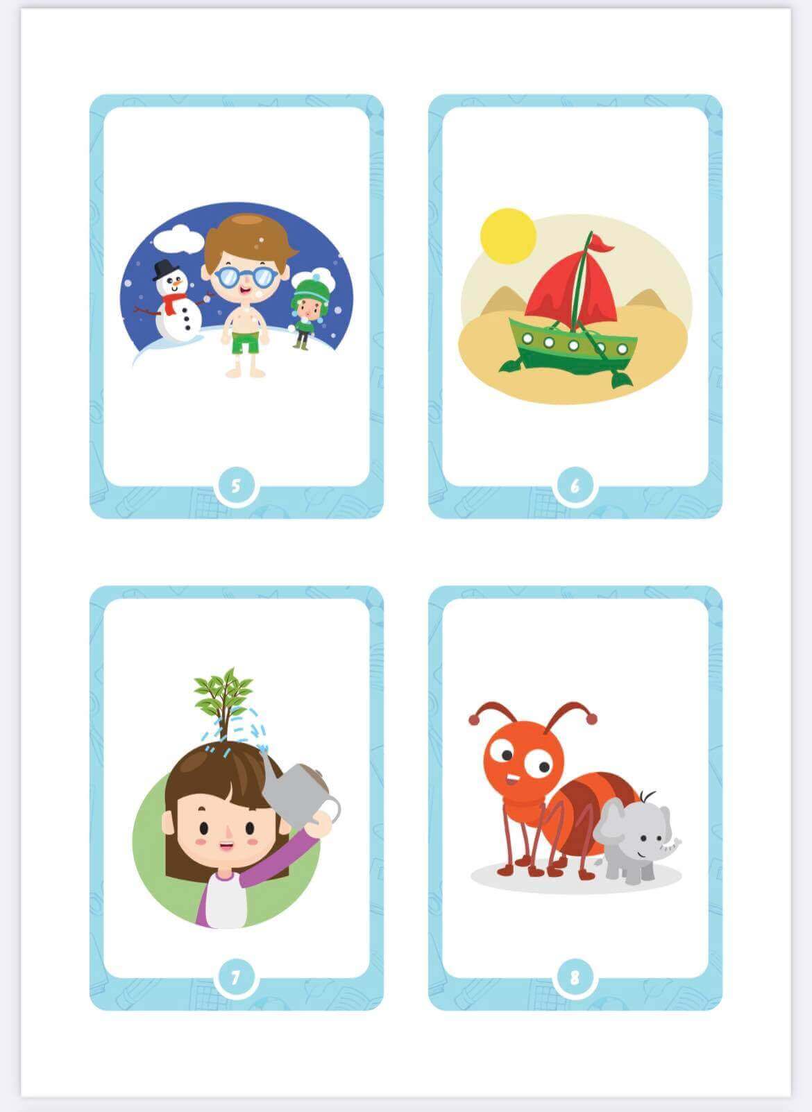 What is wrong in the picture? flashcard game for kids from kalimat shop