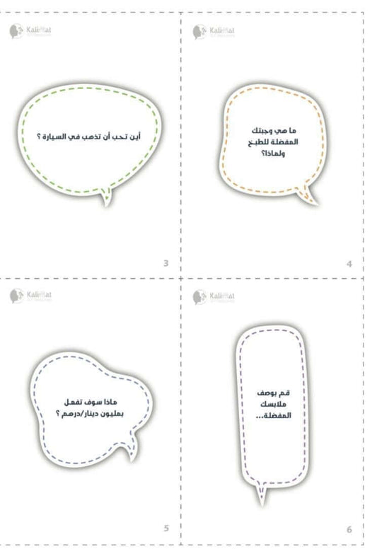  Conversation Starter Cards - Digital Product from Kalimat that helps with kids speech delay & communication skill